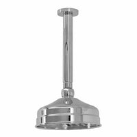 Traditional Ceiling Fixed Apron Brass Shower Head 6" With 180mm Ceiling Shower Arm - Chrome