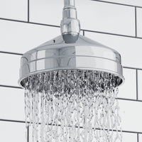 Traditional Ceiling Fixed Apron Brass Shower Head 6" With 180mm Ceiling Shower Arm - Chrome