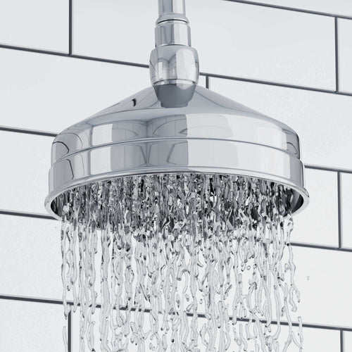 Buy Traditional Ceiling Fixed Apron Brass Shower Head 6" With 180mm Ceiling Shower Arm - Chrome online UK