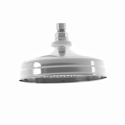 Buy Traditional Ceiling Fixed Apron Brass Shower Head 8" With 180mm Ceiling Shower Arm - Chrome online UK