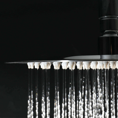 Buy Contemporary Wall Fixed Round Ultra Slim Stainless Steel Shower Head 8" With Shower Arm - Chrome online UK