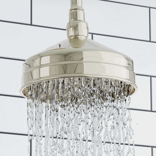 Buy Traditional Wall Fixed Apron Brass Shower Head 6" With Shower Arm - Gold online UK