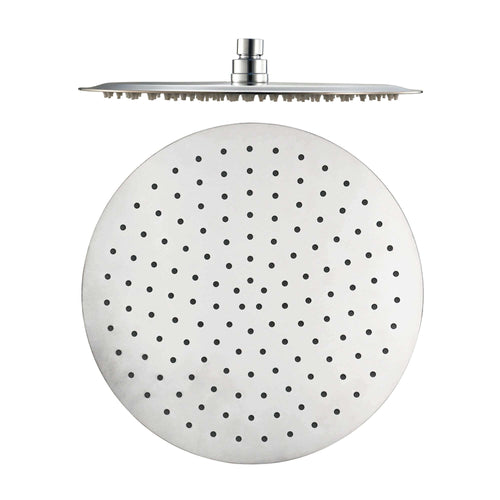Buy Contemporary Ceiling Fixed Round Ultra Slim Stainless Steel Shower Head 12" With 180mm Ceiling Shower Arm - Chrome online UK