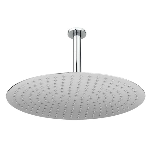 Buy Contemporary Ceiling Fixed Round Ultra Slim Stainless Steel Shower Head 16" With 180mm Ceiling Shower Arm - Chrome online UK