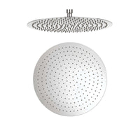 Contemporary Ceiling Fixed Round Ultra Slim Stainless Steel Shower Head 16" With 180mm Ceiling Shower Arm - Chrome