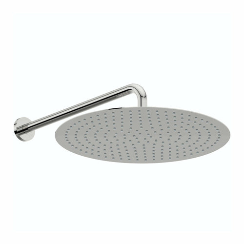 Buy Contemporary Wall Fixed Round Ultra Slim Stainless Steel Shower Head 16" With Shower Arm - Chrome online UK