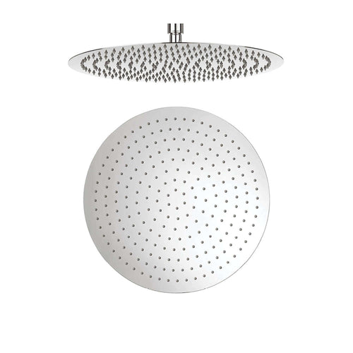 Buy Contemporary Wall Fixed Round Ultra Slim Stainless Steel Shower Head 16" With Shower Arm - Chrome online UK