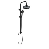 Carre dual shower riser kit adjustable height angled traditional watercan head 200mm, multi function handshower - black
