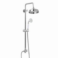 Carre dual shower riser kit adjustable height angled traditional watercan head 200mm, brass ceramic handshower - chrome