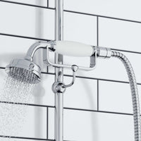 Downton traditional shower riser rail kit 2 outlet soap dish watercan head 200mm - chrome - Showers