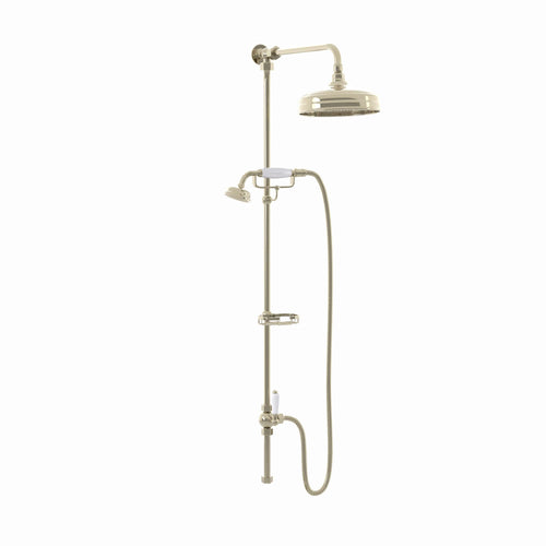 Buy Downton traditional shower riser rail kit 2 outlet soap dish watercan head 200mm - gold online UK