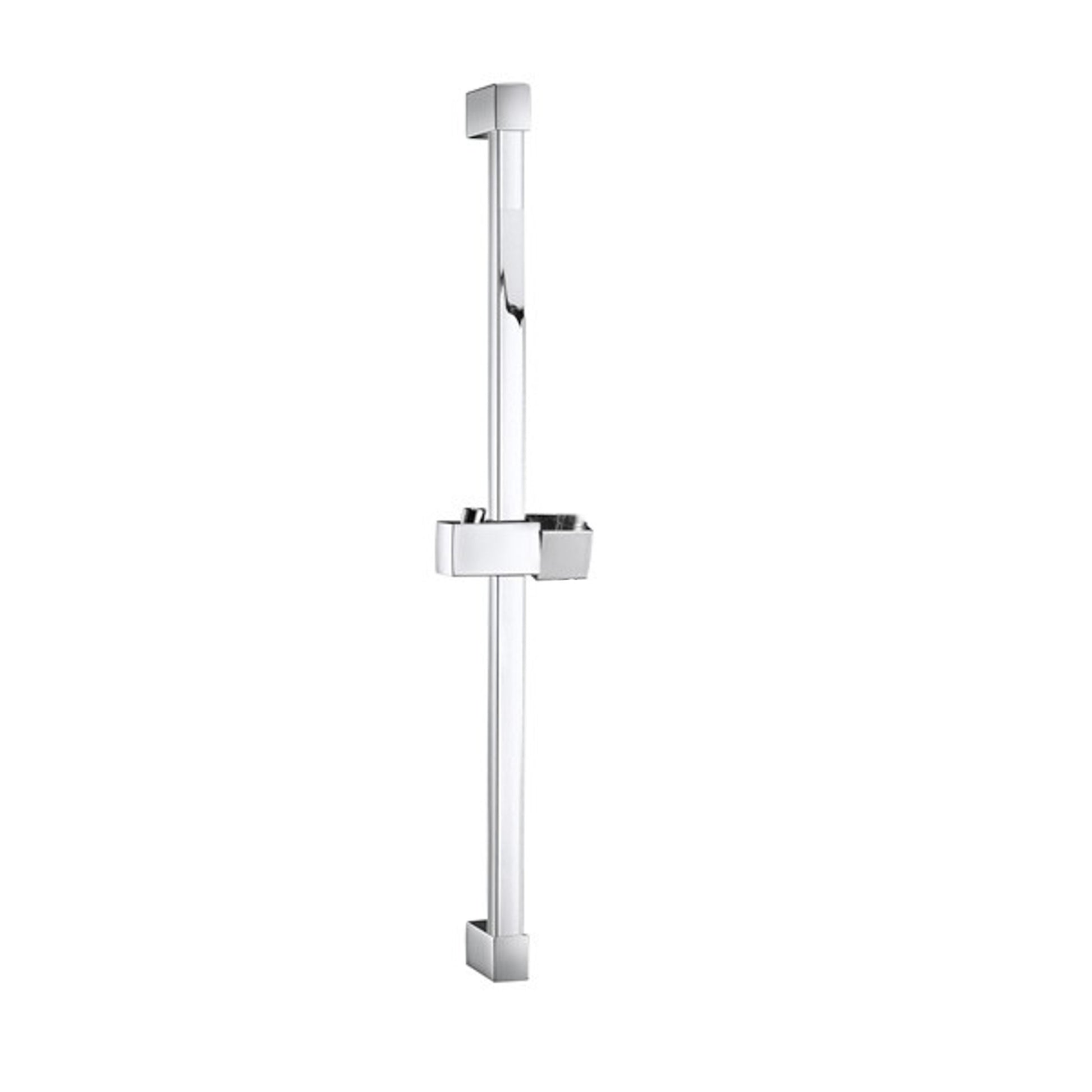 Square shower slider rail bar with hand shower holder - chrome - Showers