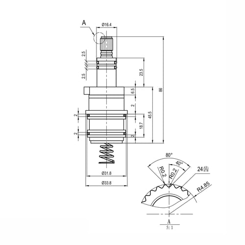 Buy Service Kit - Sequential Thermostatic Cartridge and Wax Thermo-Element Chrome SAR00 - Winchester online UK