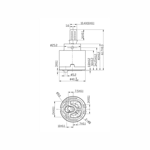 Buy Ceramic disc cartridge valve 40mm - Bromley online UK
