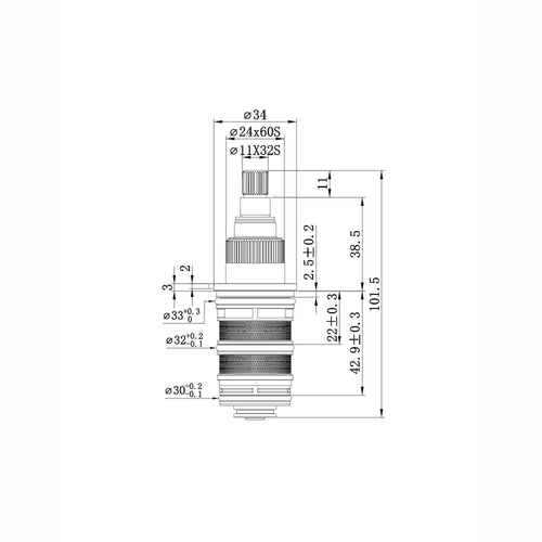 Buy Thermostatic cartridge for Windsor, concealed push button shower valves - Spello online UK