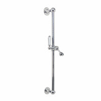 Traditional shower slider rail brass with white ceramic lever bracket - chrome - Showers