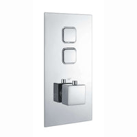 Milan Square Thermostatic Concealed Shower Set with Ceiling Mounted Shower & Handset Kit - Chrome - Showers