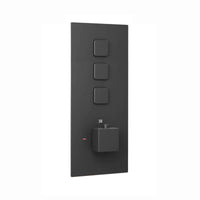 Milan Square Thermostatic Concealed Shower Set with Dual Overhead Shower, Handset Kit - Black - Showers