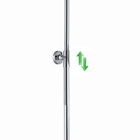 Dune thermostatic bar shower set single outlet with ultra slim 200mm overhead shower - chrome