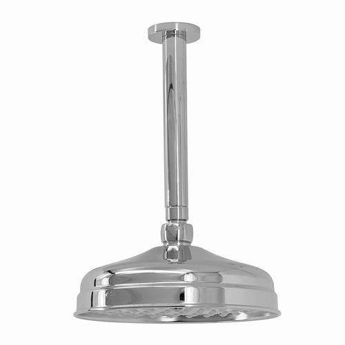Buy Regent Traditional Crosshead And White Lever Concealed Thermostatic Shower Set Ceiling Fixed 8" Shower Head - Chrome (1 Outlet) online UK