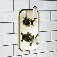 SH0270-02-TSV035-01-regent-traditional-crosshead-and-white-lever-concealed-thermostatic-twin-shower-valve-with-1-outlet-english-gold
