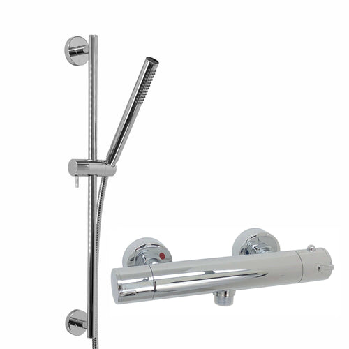 Buy Dune contemporary thermostatic shower mixer bar valve with slider rail kit - chrome online UK