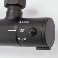 Dune contemporary thermostatic shower mixer bar valve with slider rail kit - matte black - Showers