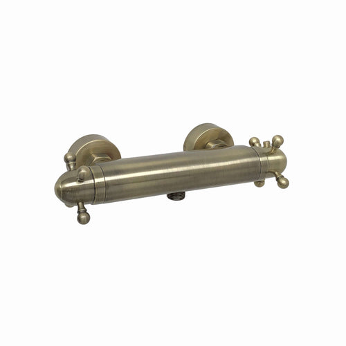 Buy Gallant traditional thermostatic shower bar mixer valve with slider rail shower kit - antique brass online UK