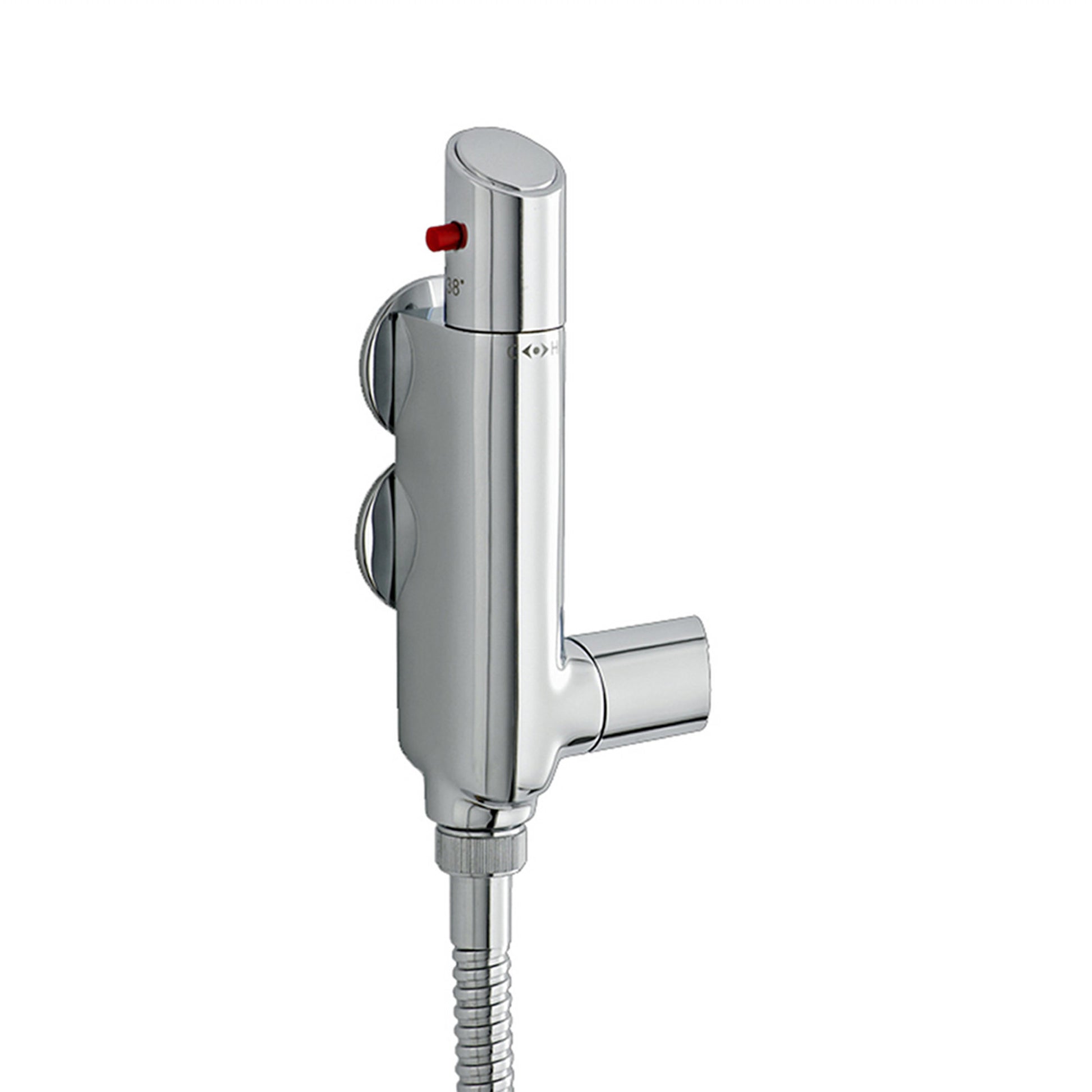 Vito Vertical Thermostatic Shower Bar Mixer Valve Tap With Contemporary Douche Bidet Handshower Spray Kit - Chrome - Showers