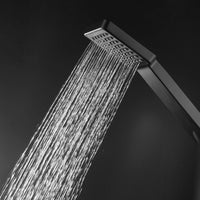 Enzo square thermostatic shower set two outlet with ultra slim 400mm shower head and handheld - matte black - Showers