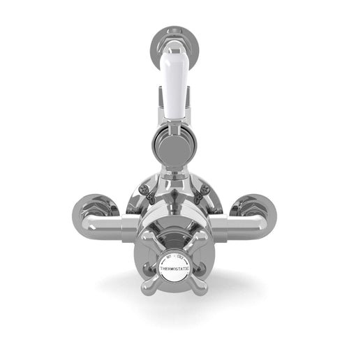 Buy Downton traditional twin thermostatic shower valve semi-exposed - chrome online UK