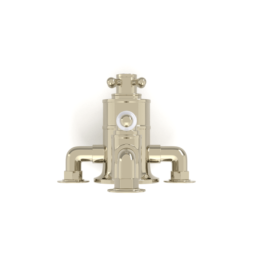 Buy Downton traditional twin thermostatic shower valve semi-exposed - gold online UK