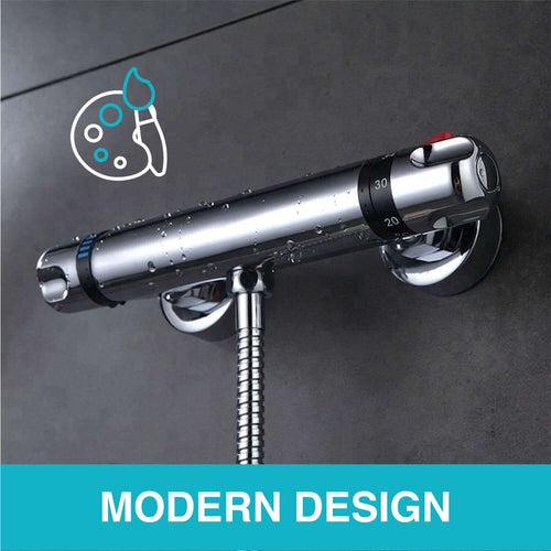 Buy Luna standard thermostatic bar shower valve bottom outlet - chrome online UK