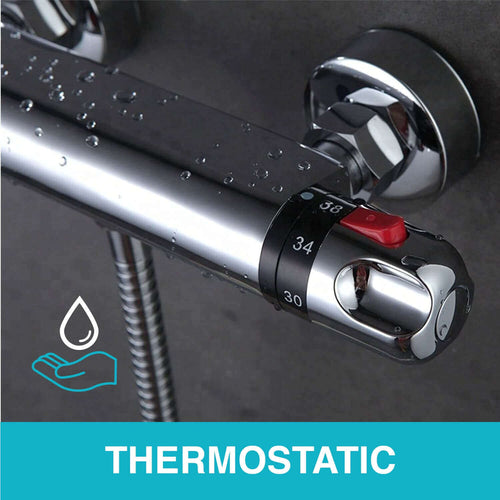 Buy Luna standard thermostatic bar shower valve bottom outlet - chrome online UK