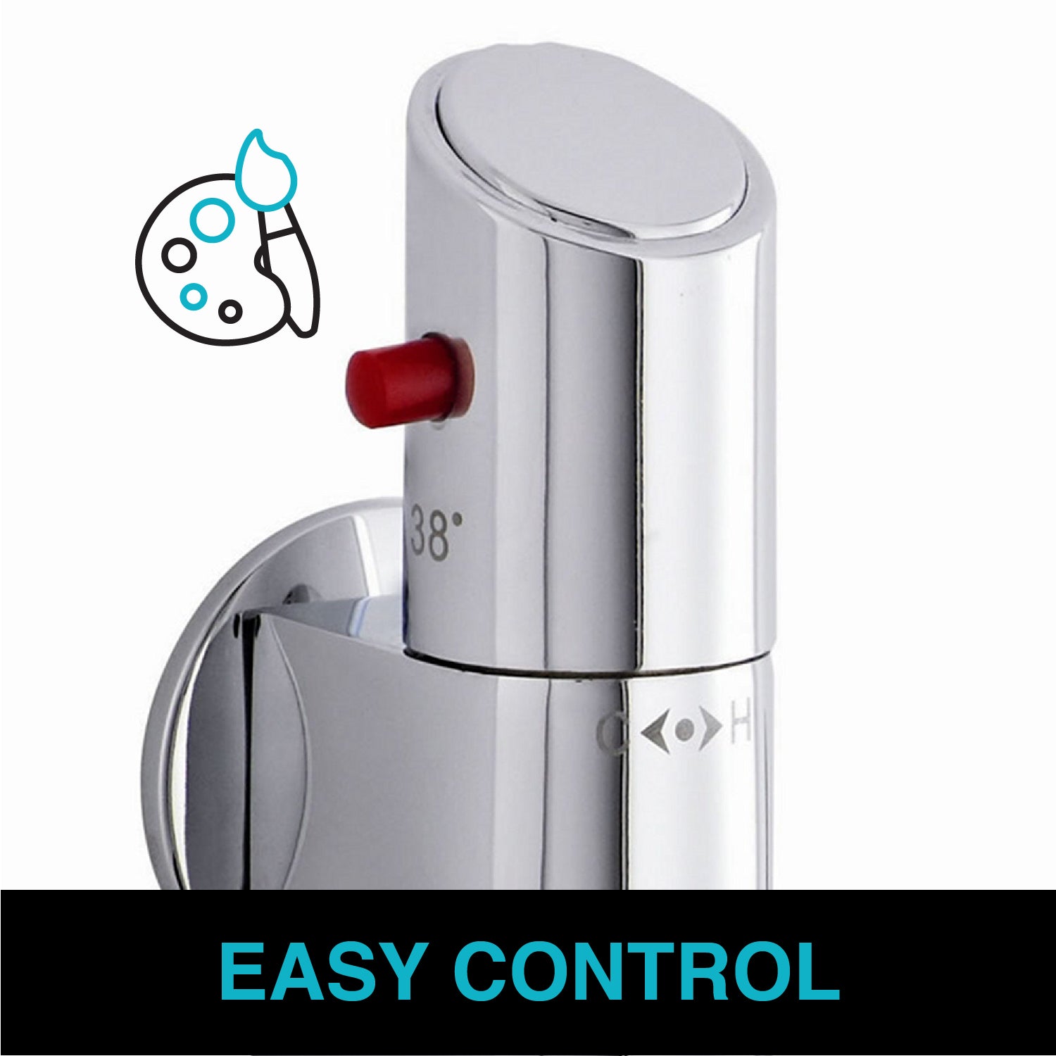 Vito vertical thermostatic shower bar mixer valve tap - chrome - Showers