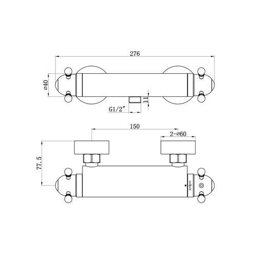 Buy Gallant traditional thermostatic shower bar mixer valve 1/2" outlet - chrome online UK