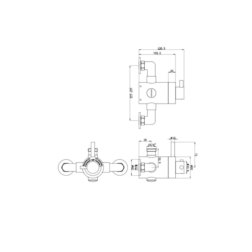 Azure contemporary thermostatic concentric shower valve concealed ...