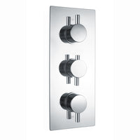 Venice contemporary round concealed thermostatic triple shower valve with 3 outlets - chrome - Showers