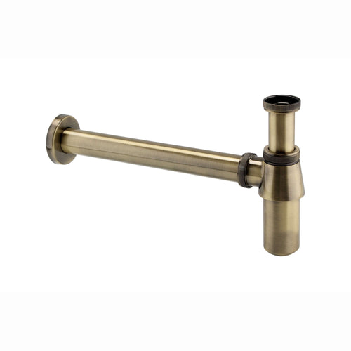 Buy Traditional round washbasin sink bottle trap waste - antique brass online UK