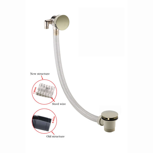 Buy Round Bath Filler with Easy Clean Sprung Waste & Overflow - Gold online UK