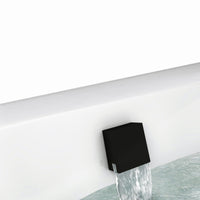 Square freeflow bath filler with overflow and clicker waste - matte black - Taps