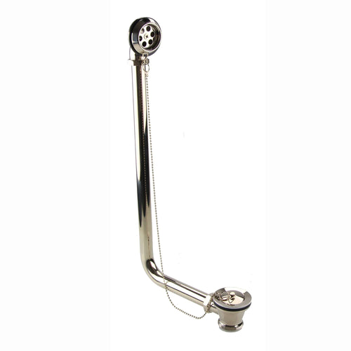 Buy Traditional Exposed Bath Retainer Waste & Ball Chain Plug with Overflow - Gold online UK