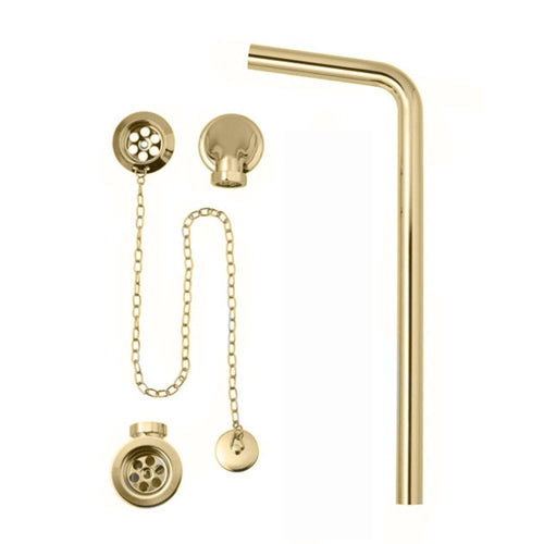 Buy Traditional Exposed Bath Retainer Waste & Ball Chain Plug with Overflow - Gold online UK