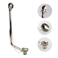 Traditional Exposed Bath Retainer Waste & Ball Chain Plug with Overflow - English Gold