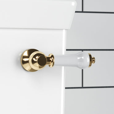 Toilet lever traditional ceramic - English gold